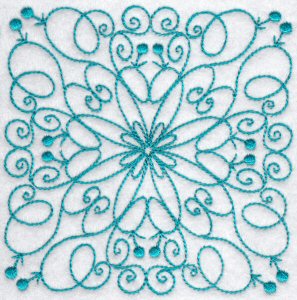 Wavy Quilt Blocks Redwork 12