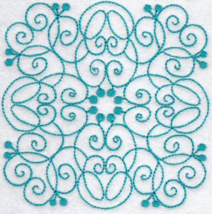 Wavy Quilt Blocks Redwork 2