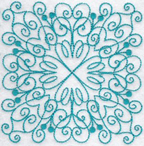 Wavy Quilt Blocks Redwork 4