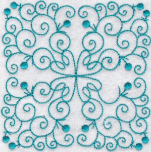 Wavy Quilt Blocks Redwork 7