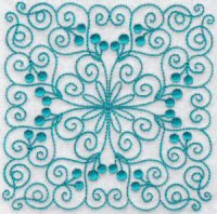 Wavy Quilt Blocks Redwork