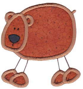 Bear Stick Animal Applique