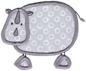 Rhino Stick Animal Applique