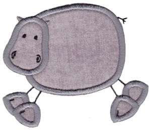 Hippo Stick Animal Applique