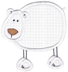 Polar Bear Stick Animal Applique
