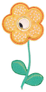 Yellow Spotted Flower Applique