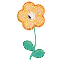 Yellow Spotted Flower Applique