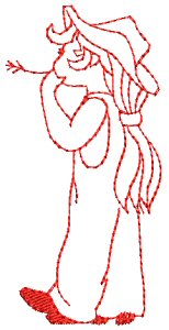 Girls At Play Redwork 1