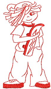 Girls At Play Redwork 3