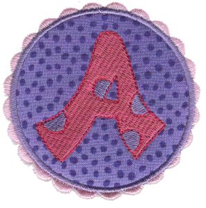 Button Applique Alphabet A