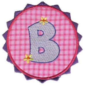 Button Applique Alphabet B