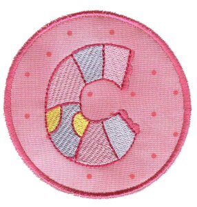 Button Applique Alphabet C