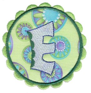 Button Applique Alphabet E