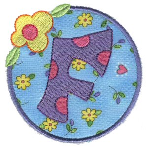 Button Applique Alphabet F