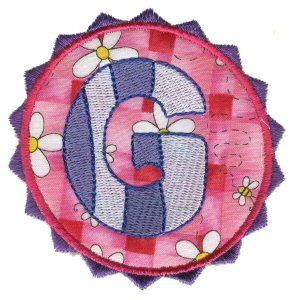 Button Applique Alphabet G