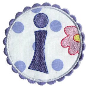 Button Applique Alphabet I