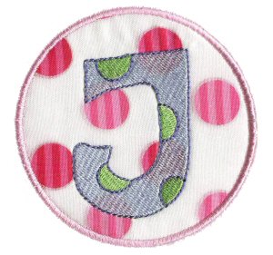 Button Applique Alphabet J