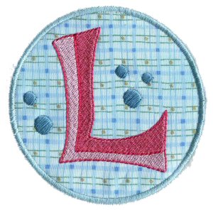 Button Applique Alphabet L