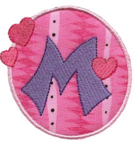 Button Applique Alphabet M