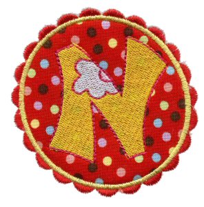 Button Applique Alphabet N