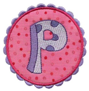 Button Applique Alphabet P