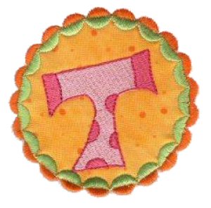 Button Applique Alphabet T