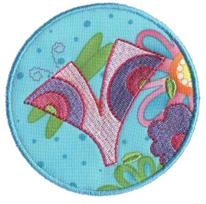 Button Applique Alphabet V