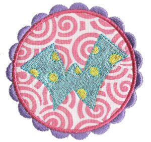 Button Applique Alphabet W