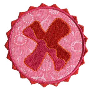 Button Applique Alphabet X