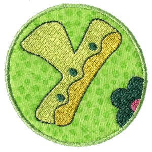 Button Applique Alphabet Y