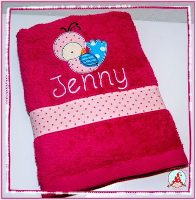 Frans Tweet Thing Applique Towel Dec 15