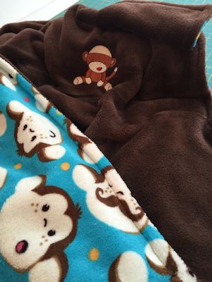 Paula Sock Monkey Bib and Blanket