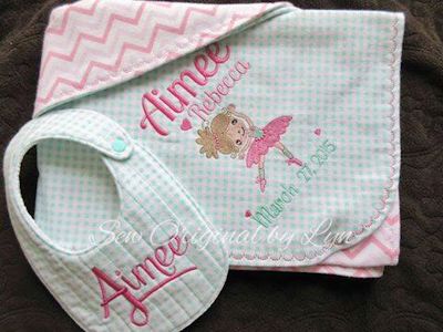 Lyn Ballet Cuties Bib and Blanket Jul 15