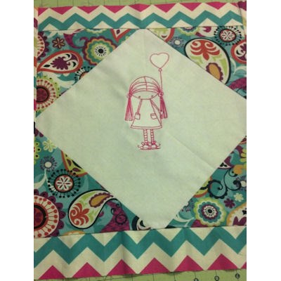 Brea Wryn Redwork Quilt Square