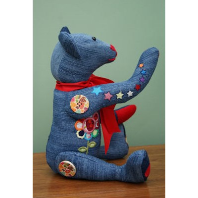 Kathryn Flower Power Applique Bear