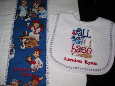 Rose Sports Mom Bib and Burp