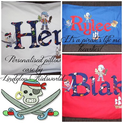 Lindy Lou Kidsworld Pirate Pillow Cases