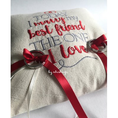 Akishugei Mr and Mrs Three Ring Pillow Jul 17