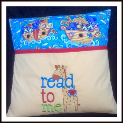 Lyn Reading Pillow using an embroidery design from Children