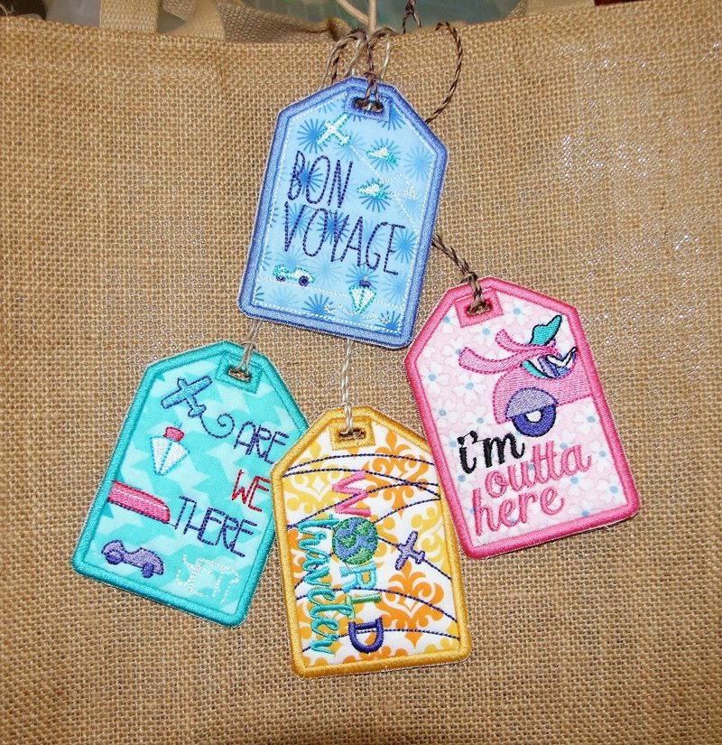 Luggage Tags Applique Applique Embroidery Designs Bunnycup Embroidery